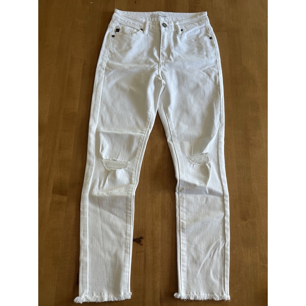 KanCan Women's White‎ Denim Jeans Size 3/25 Distressed Skinny Summer